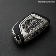 Cadillac Key Shell Nickel Silver Edition Handcrafted Engraved Luxury Key Cover