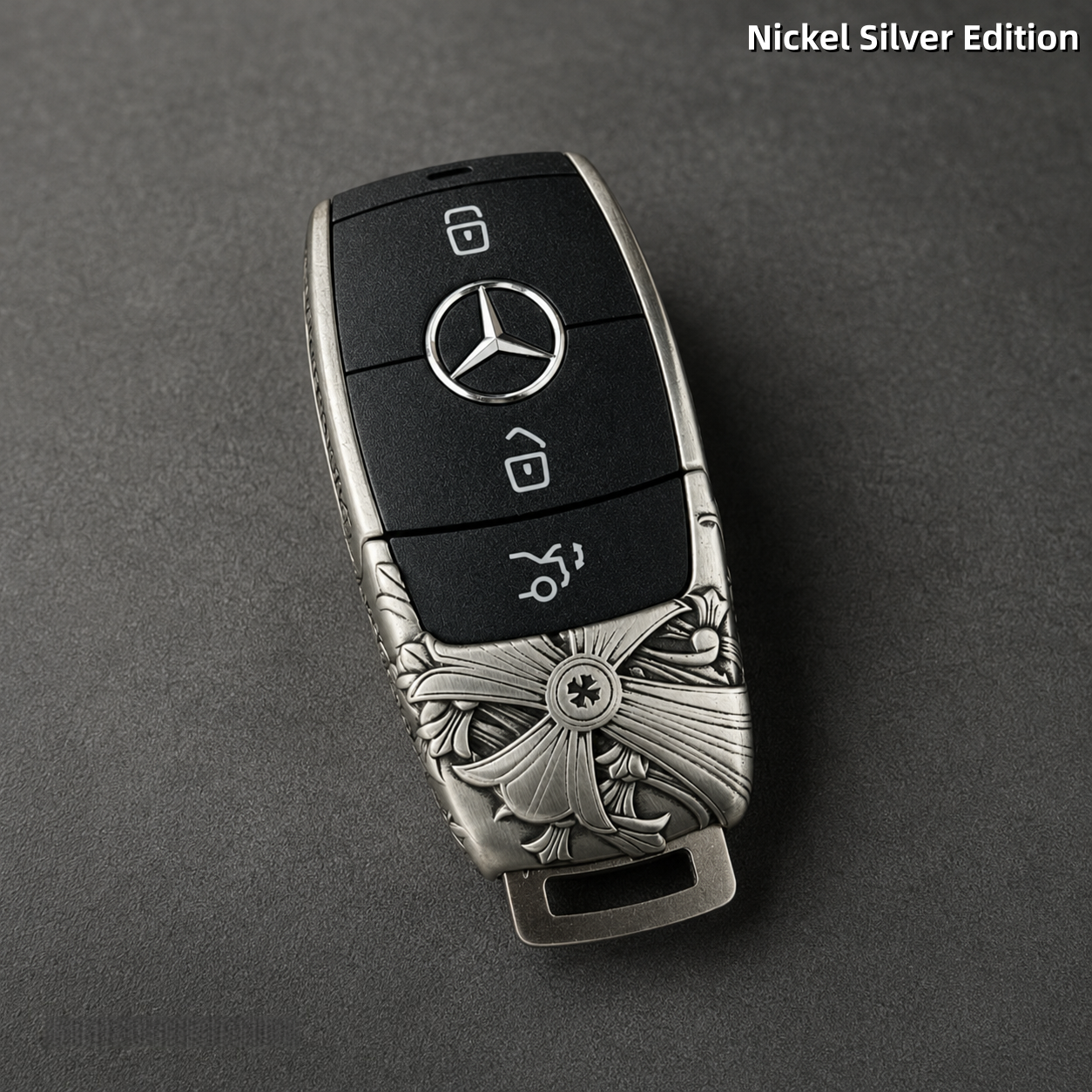 Mercedes-Benz Key Handcrafted Fob Cover | Nickel Silver Art Edition