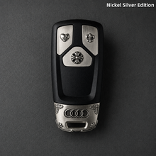 Audi Key Fob Cover Nickel Silver Edition Handcrafted Engraved Luxury Key Shell Compatible with Audi Models