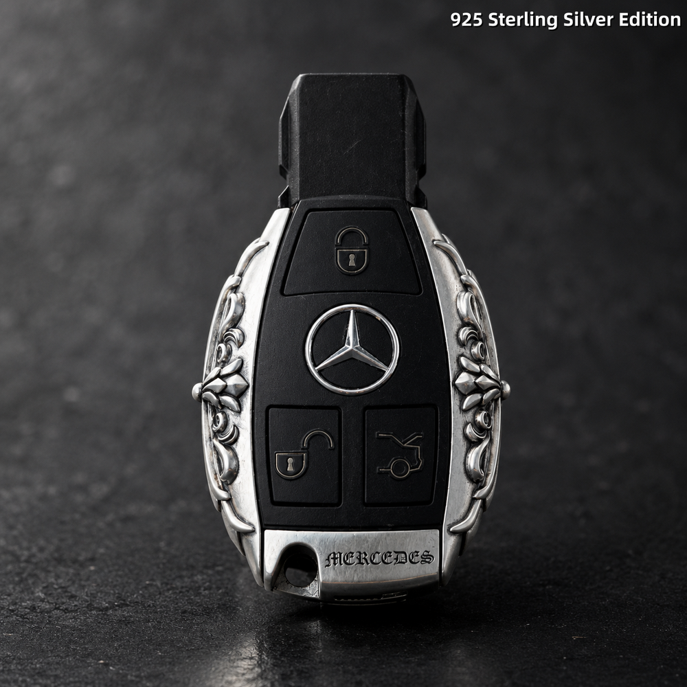 Mercedes-Benz 925 Sterling Silver Key Shell Luxury Handmade Key Cover for GLE GLS S-Class