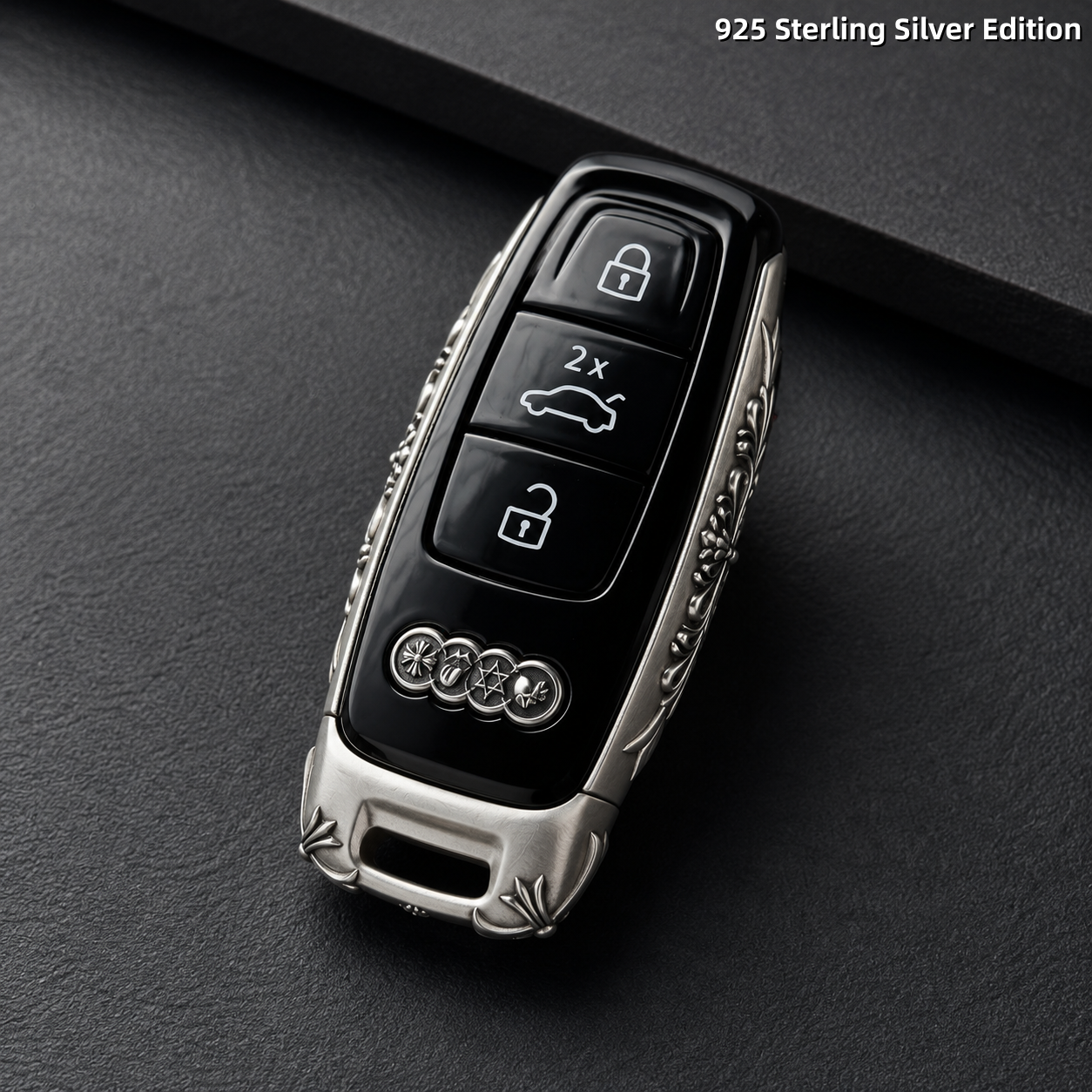 Audi Key Case 925 Sterling Silver Edition Luxury Car Key Cover Handmade Metal Shell Premium Key Protector