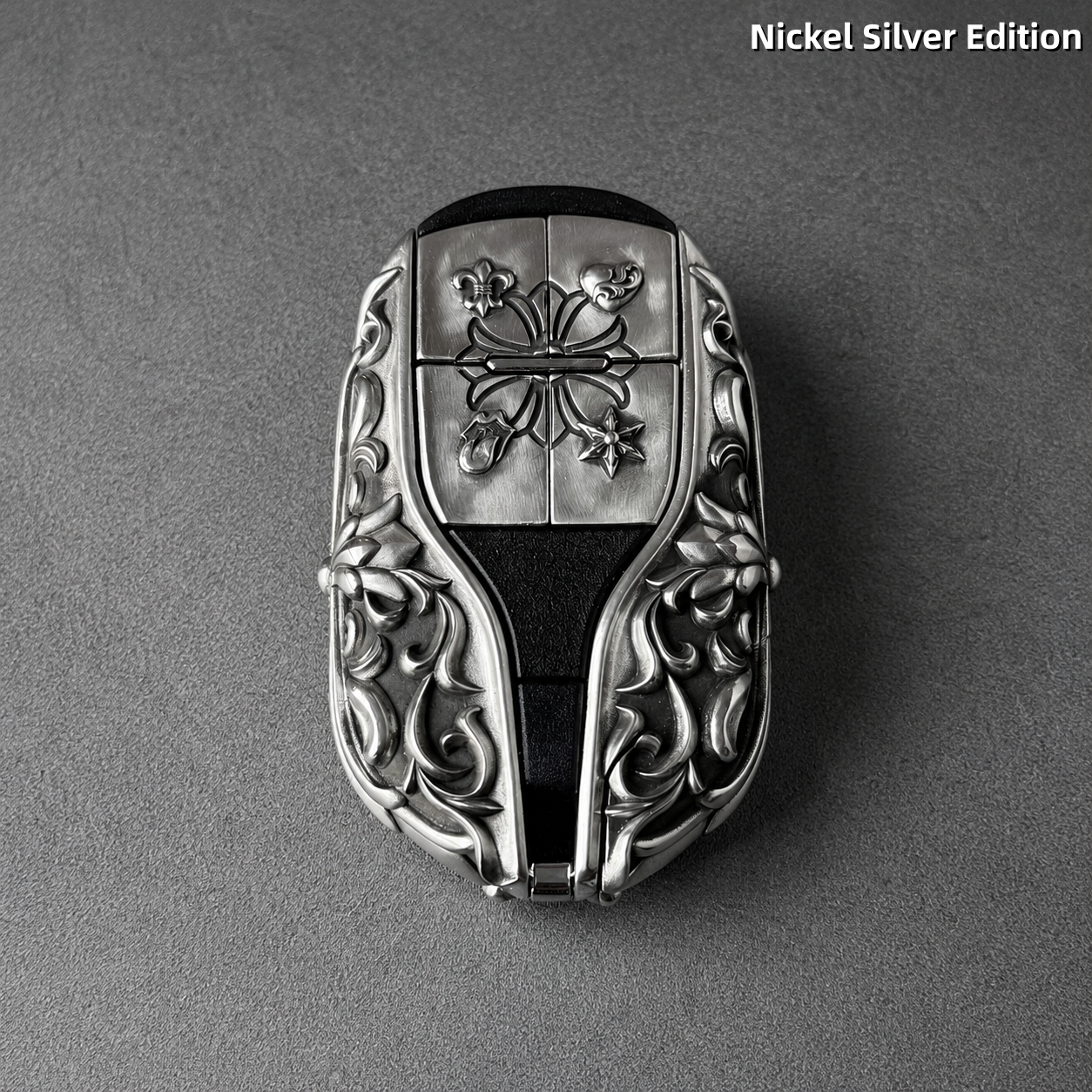 Maserati Nickel Silver Key Cover Luxury Engraved Car Key Shell Handmade Edition