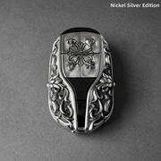 Maserati Nickel Silver Key Cover Luxury Engraved Car Key Shell Handmade Edition