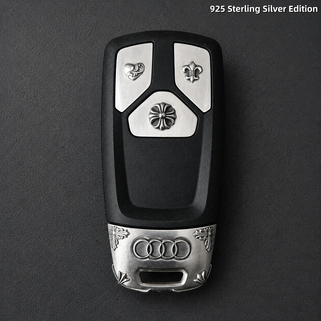 Audi Key Fob Cover 925 Sterling Silver Handcrafted Luxury Edition