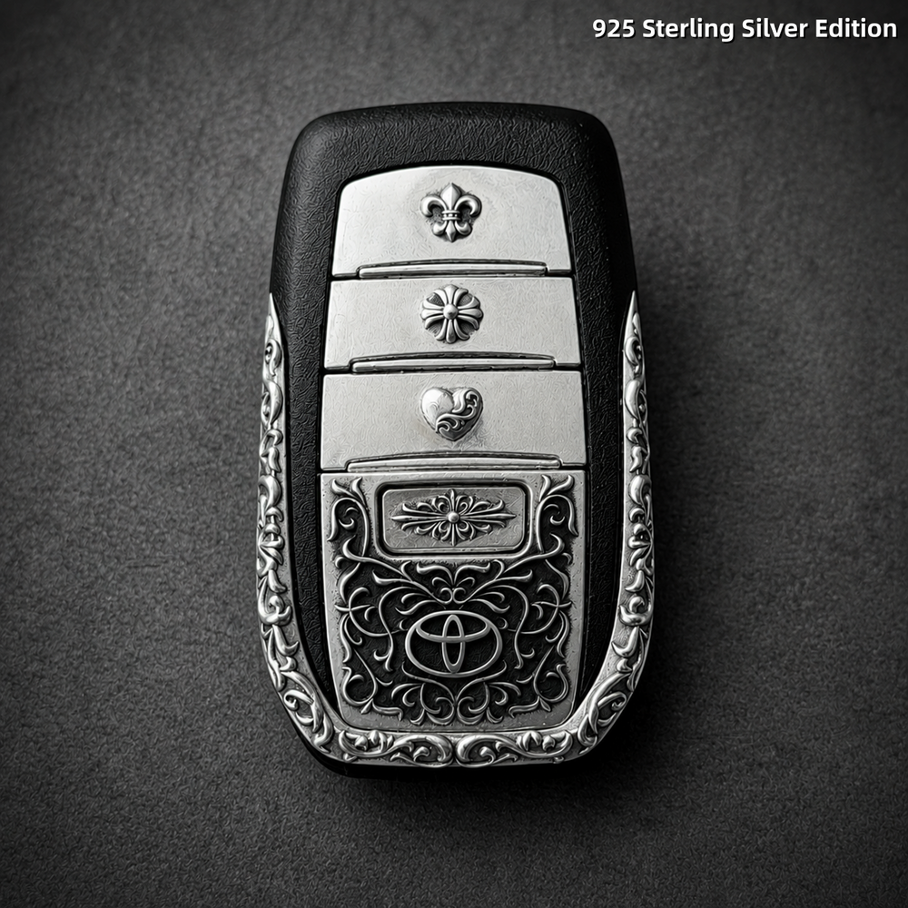 Toyota Land Cruiser 925 Sterling Silver Key Cover | Handcrafted Automotive Art