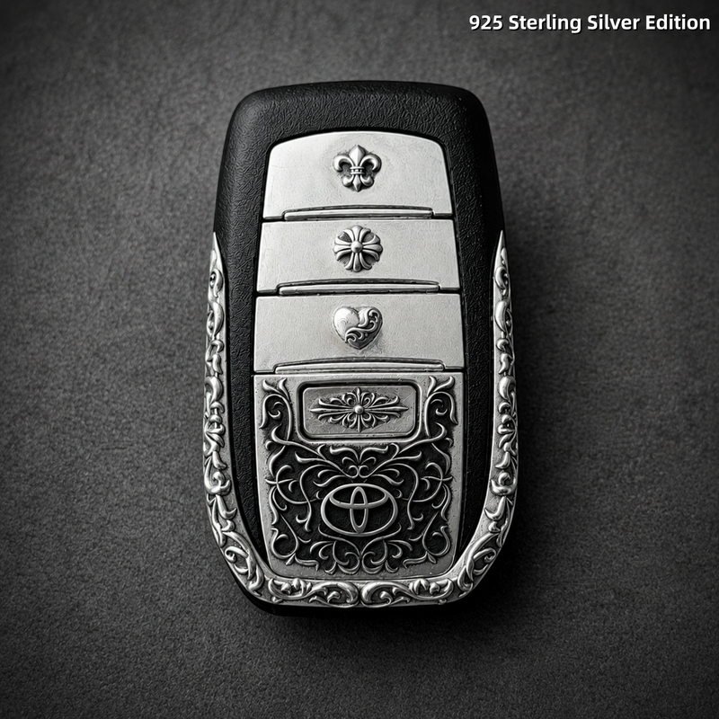 Toyota Land Cruiser 925 Sterling Silver Key Cover | Handcrafted Automotive Art