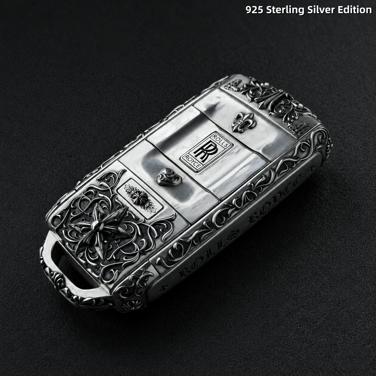 Rolls Royce Key Case 925 Sterling Silver Handmade Luxury Key Cover Engraved Car Key Shell