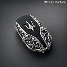 Maserati 925 Sterling Silver Key Case Handmade Engraved Luxury Car Key Cover