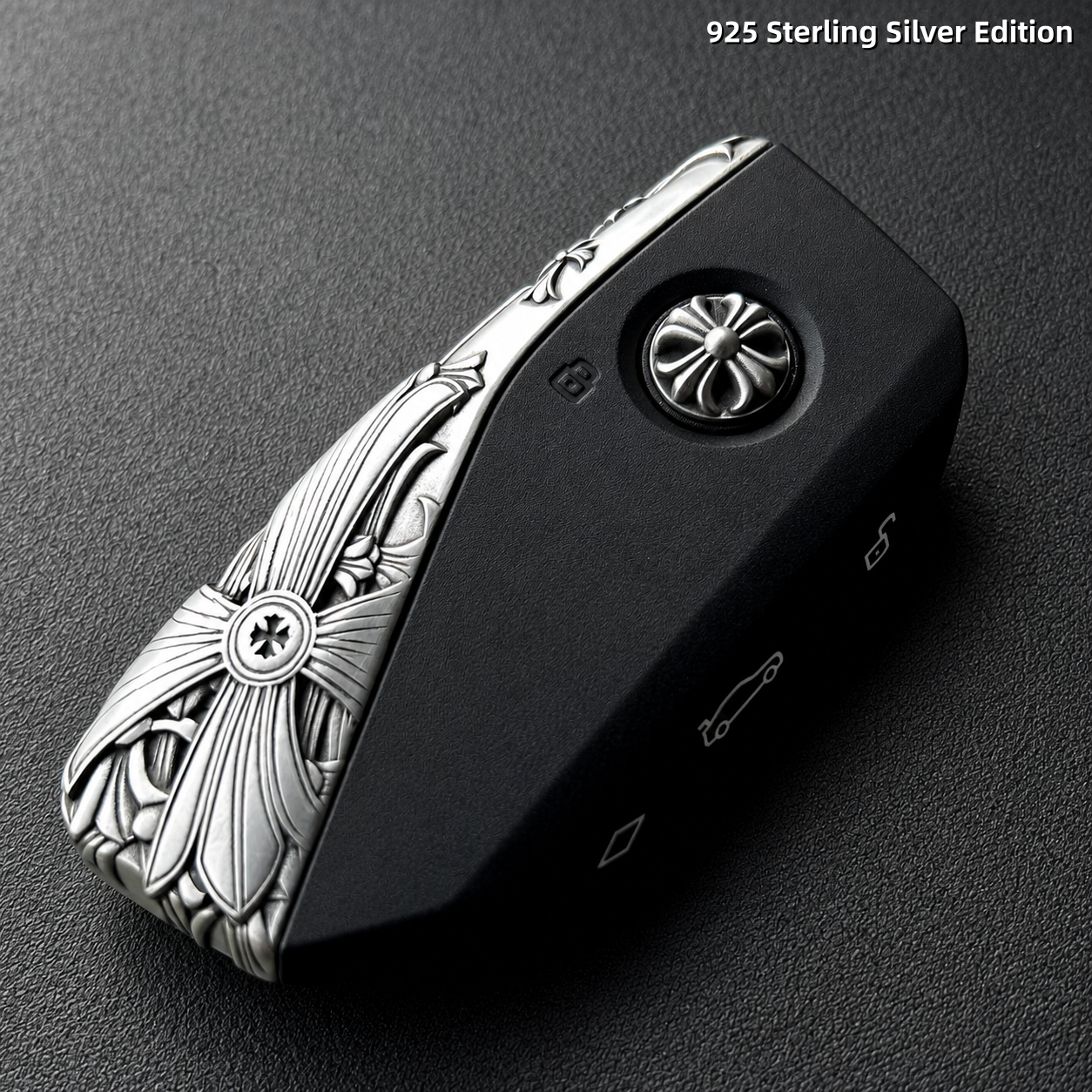 BMW Key Case 925 Sterling Silver Handmade Luxury Car Key Cover Engraved Edition
