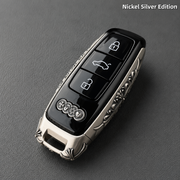 Audi A6L Key Cover White Copper Edition Handmade Luxury Car Key Shell Engraved Metal Case