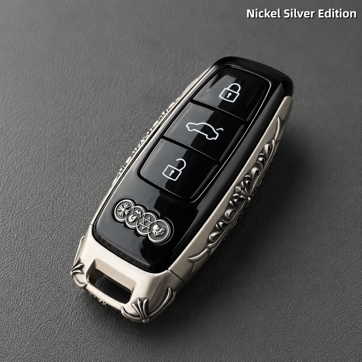 Audi A6L Key Cover White Copper Edition Handmade Luxury Car Key Shell Engraved Metal Case