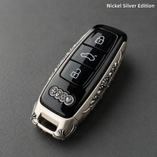 Audi A6L Key Cover White Copper Edition Handmade Luxury Car Key Shell Engraved Metal Case