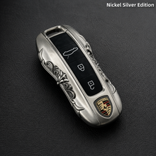 Porsche Panamera Cayenne 911 Taycan Key Fob Cover White Copper Edition Handcrafted Luxury Key Shell