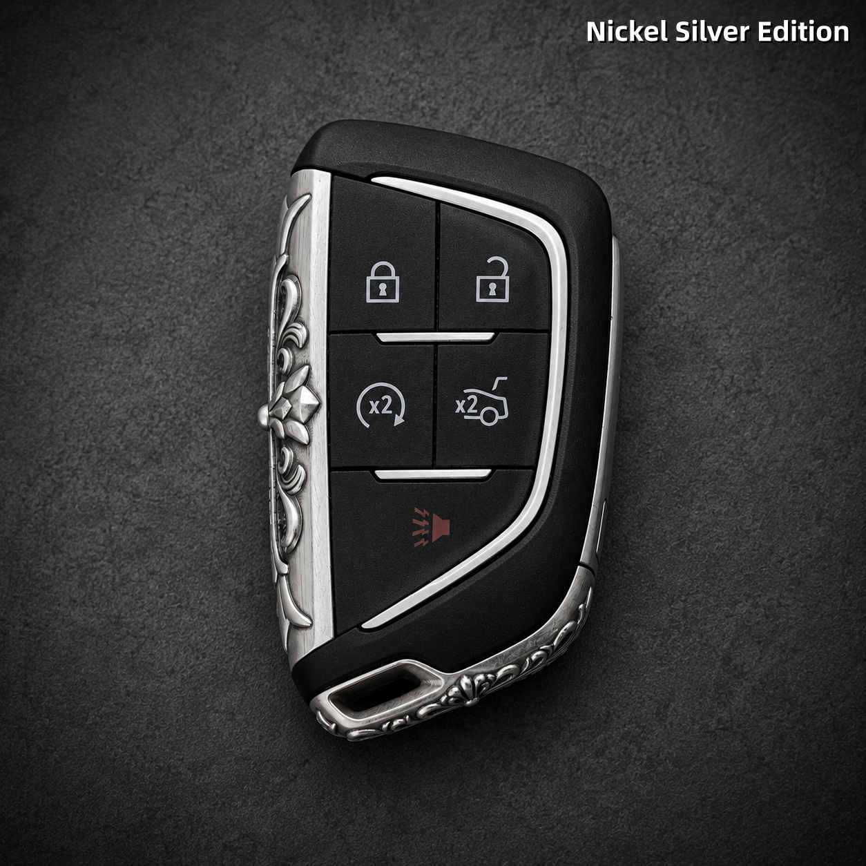 Cadillac 925 Sterling Silver Key Cover Luxury Engraved Car Key Shell Handmade Metal Case