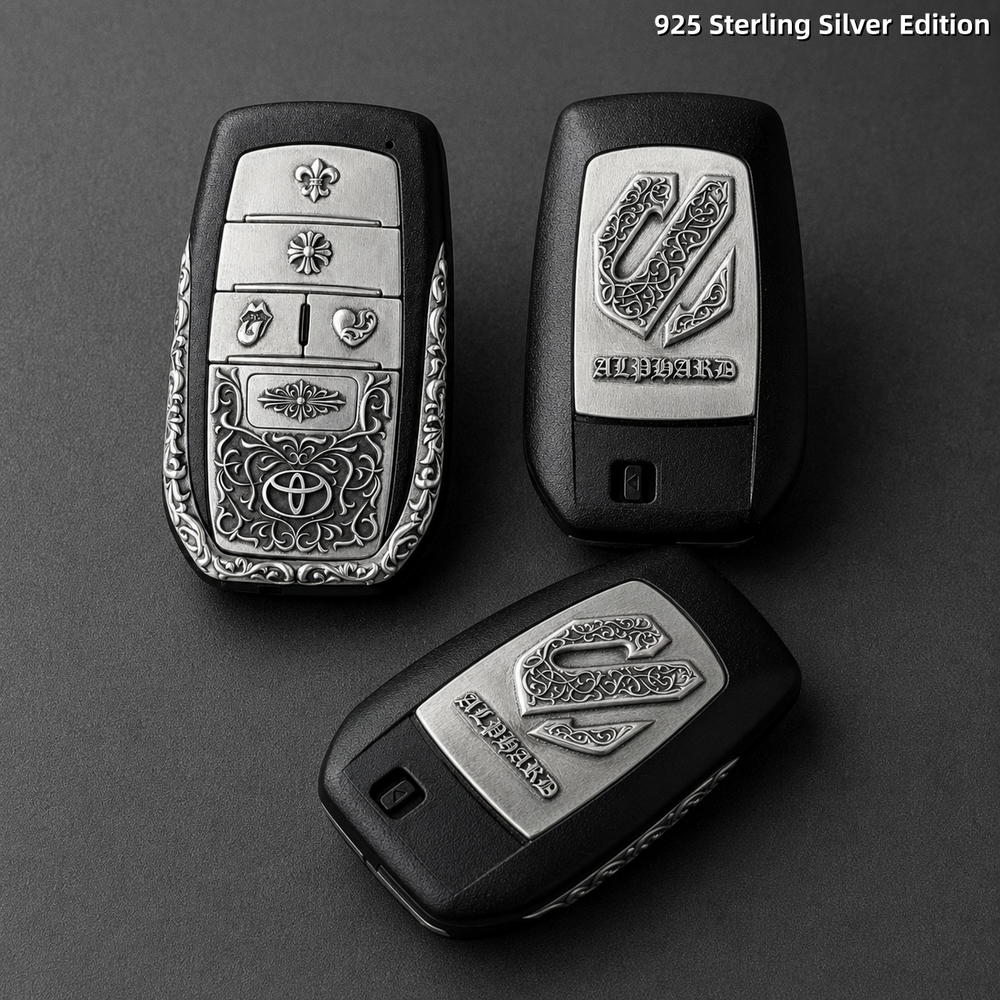 Toyota Handcrafted  Alphard 925 Sterling Silver Key Cover | Luxury Automotive Art