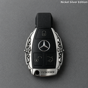 Mercedes-Benz Key Shell White Copper Edition Handmade Engraved Luxury Key Cover for Bentley Style Design