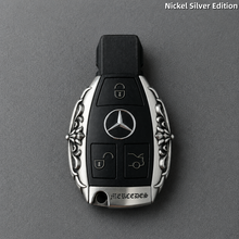 Mercedes-Benz Key Shell White Copper Edition Handmade Engraved Luxury Key Cover for Bentley Style Design