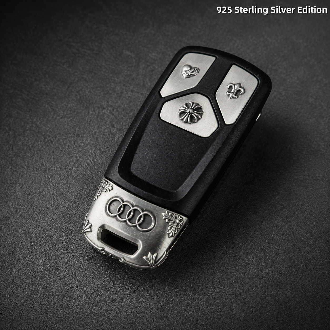 Audi Key Fob Cover 925 Sterling Silver Handcrafted Luxury Edition