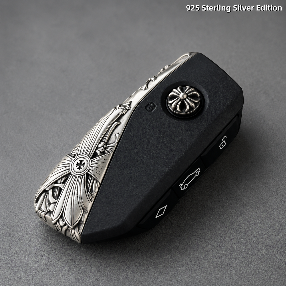 BMW Key Fob Cover White Copper Edition Handcrafted Luxury Metal Shell for BMW Key Case