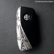 BMW Key Case 925 Sterling Silver Handmade Luxury Car Key Cover Engraved Edition