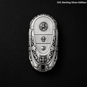 Mercedes-Benz 925 Sterling Silver Key Case Cover Handmade Luxury Car Key Shell for G-Class S-Class E-Class C-Class