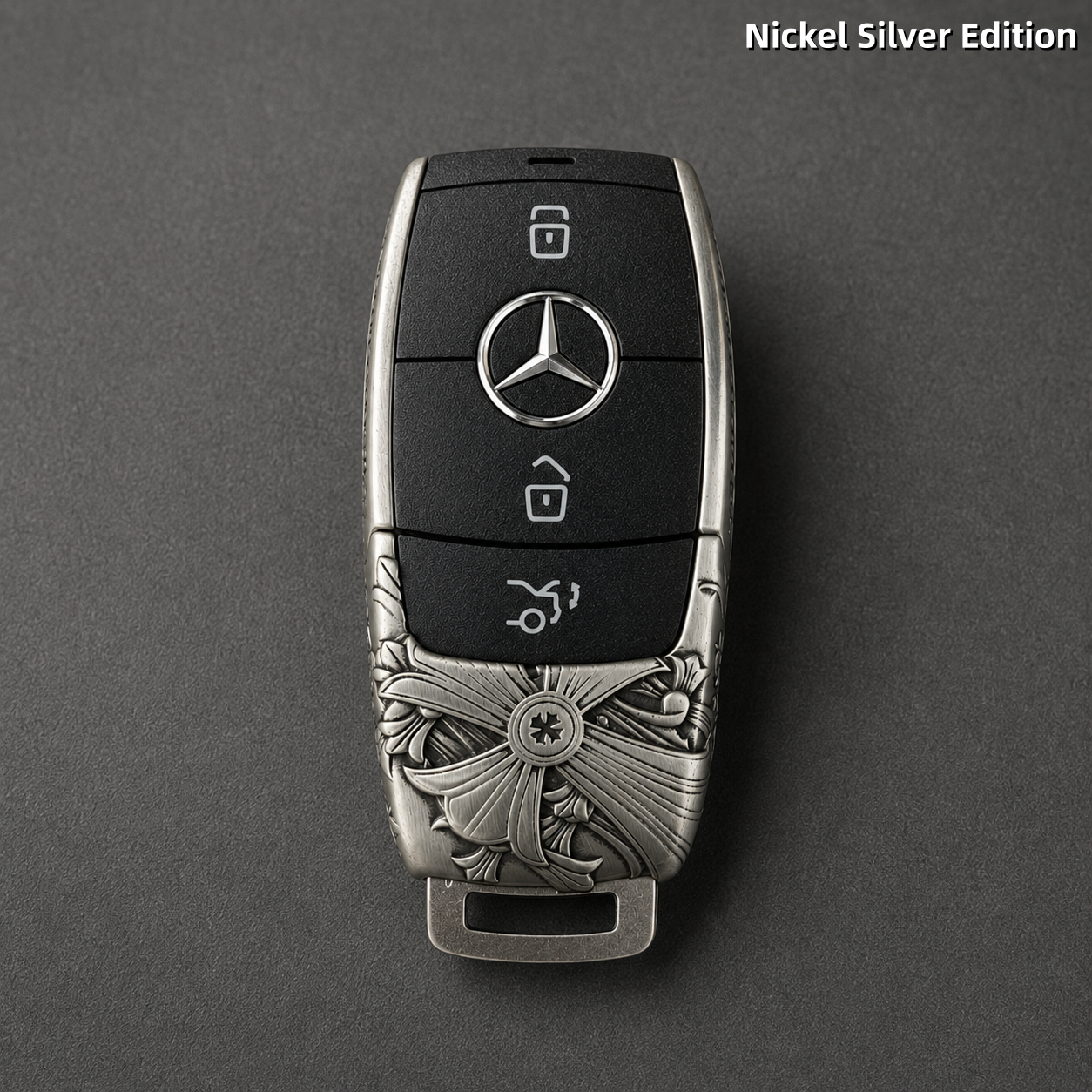 Handcrafted Mercedes-Benz Key Fob Cover | Nickel Silver Art Edition