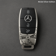 Handcrafted Mercedes-Benz Key Fob Cover | Nickel Silver Art Edition