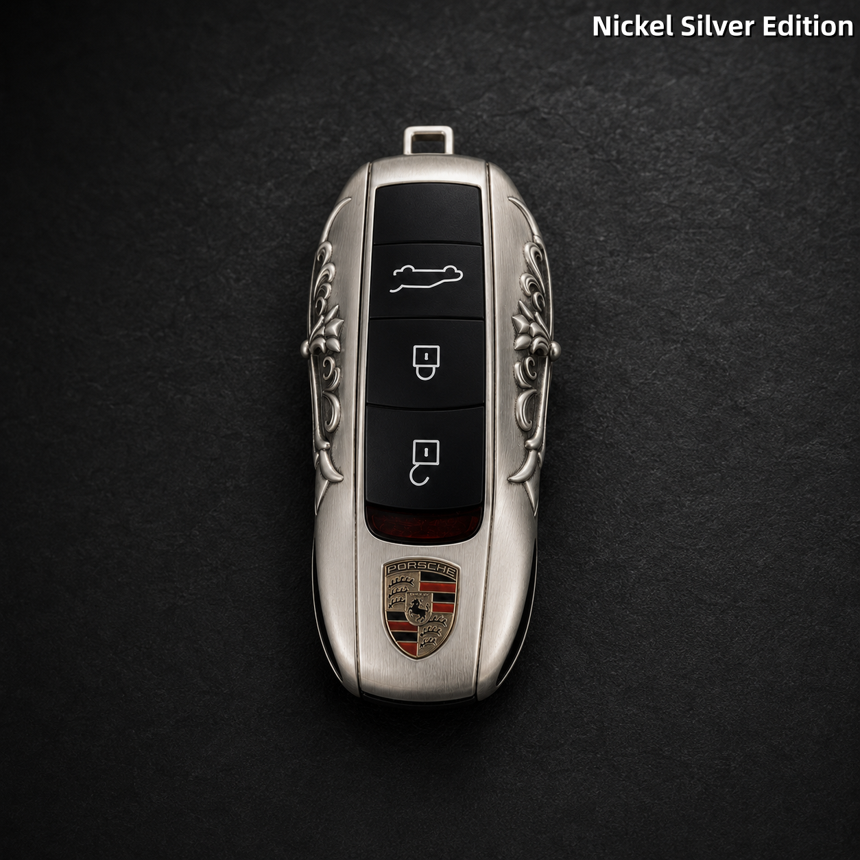 Porsche Macan 718 Key Shell Nickel Silver Edition Handmade Luxury Key Cover for Old Style Insert Key