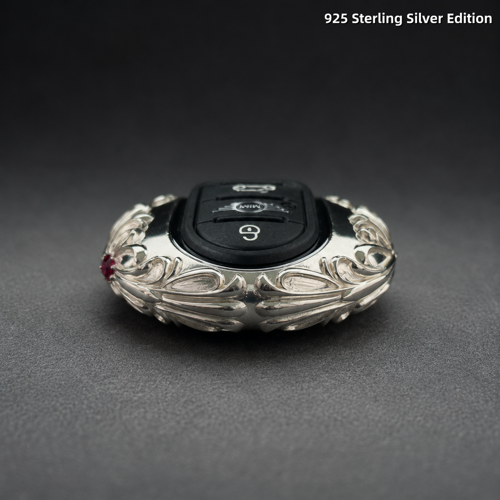 MINI 925 Sterling Silver Key Case Luxury Handmade Engraved Car Key Cover for MINI Cooper F54 F55 F56 F57 F60