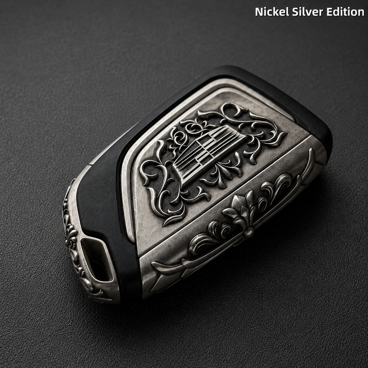 Cadillac Key Shell Nickel Silver Edition Handcrafted Engraved Luxury Key Cover