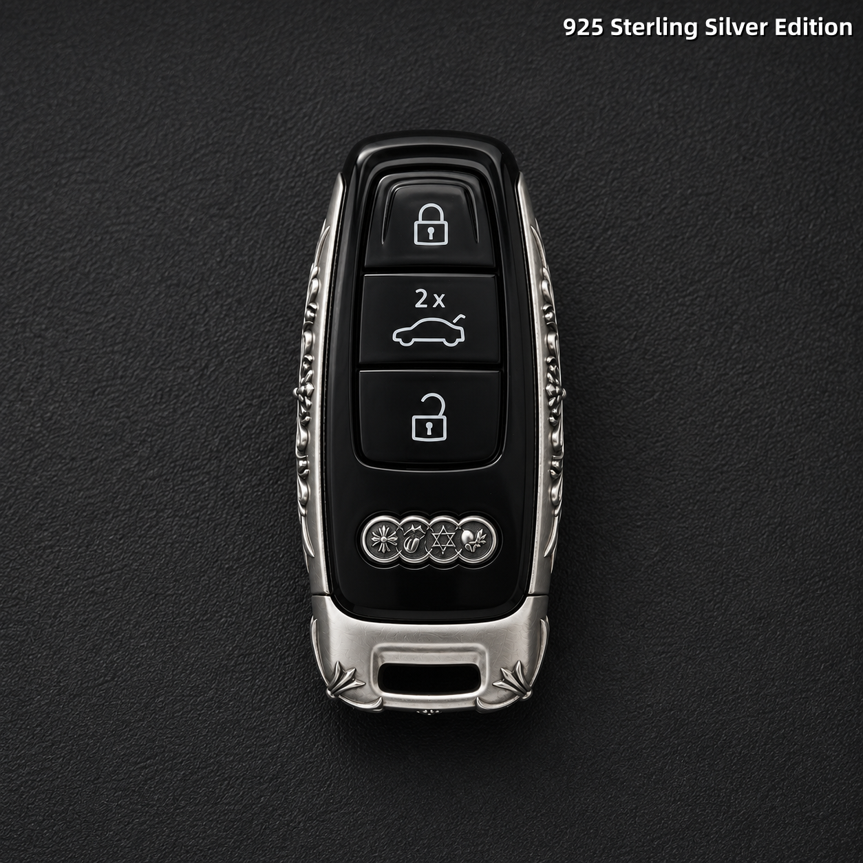 Audi Key Case 925 Sterling Silver Edition Luxury Car Key Cover Handmade Metal Shell Premium Key Protector