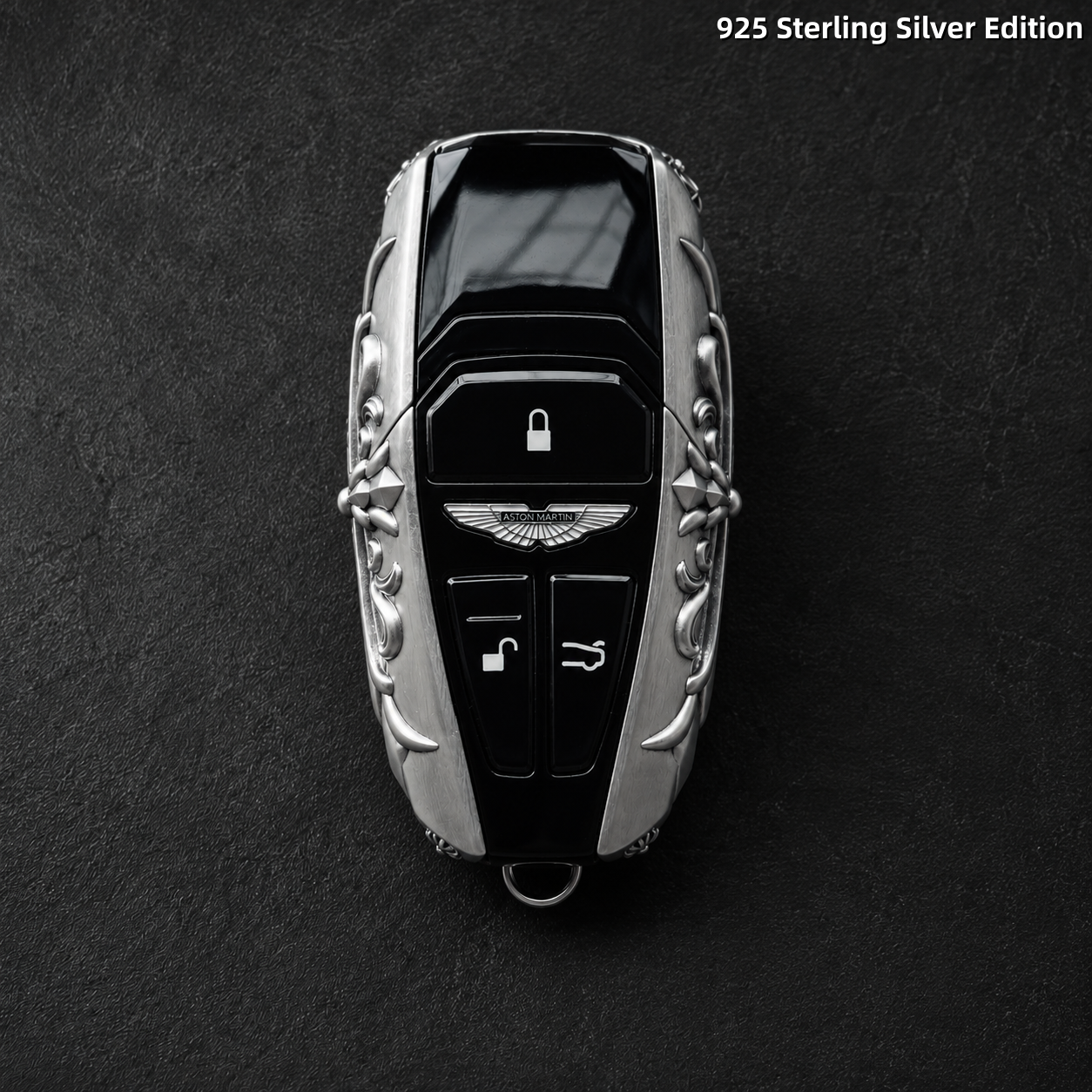 Aston Martin 925 Sterling Silver Key Shell Cover Handcrafted Luxury Car Key Case