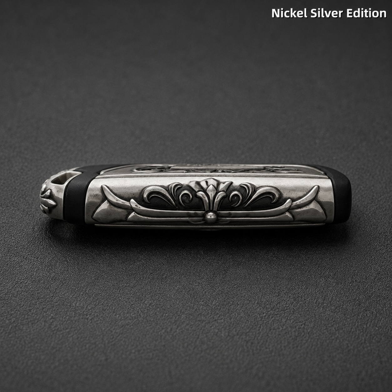 Cadillac Key Shell Nickel Silver Edition Handcrafted Engraved Luxury Key Cover