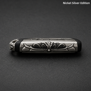 Cadillac Key Shell Nickel Silver Edition Handcrafted Engraved Luxury Key Cover