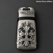 Audi Key Fob Cover Nickel Silver Edition Handcrafted Engraved Luxury Key Shell Compatible with Audi Models