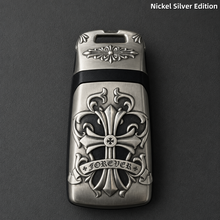 Audi Key Fob Cover Nickel Silver Edition Handcrafted Engraved Luxury Key Shell Compatible with Audi Models