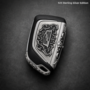 Cadillac 925 Sterling Silver Key Cover Luxury Engraved Car Key Shell Handmade Metal Case