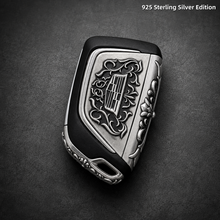 Cadillac 925 Sterling Silver Key Cover Luxury Engraved Car Key Shell Handmade Metal Case