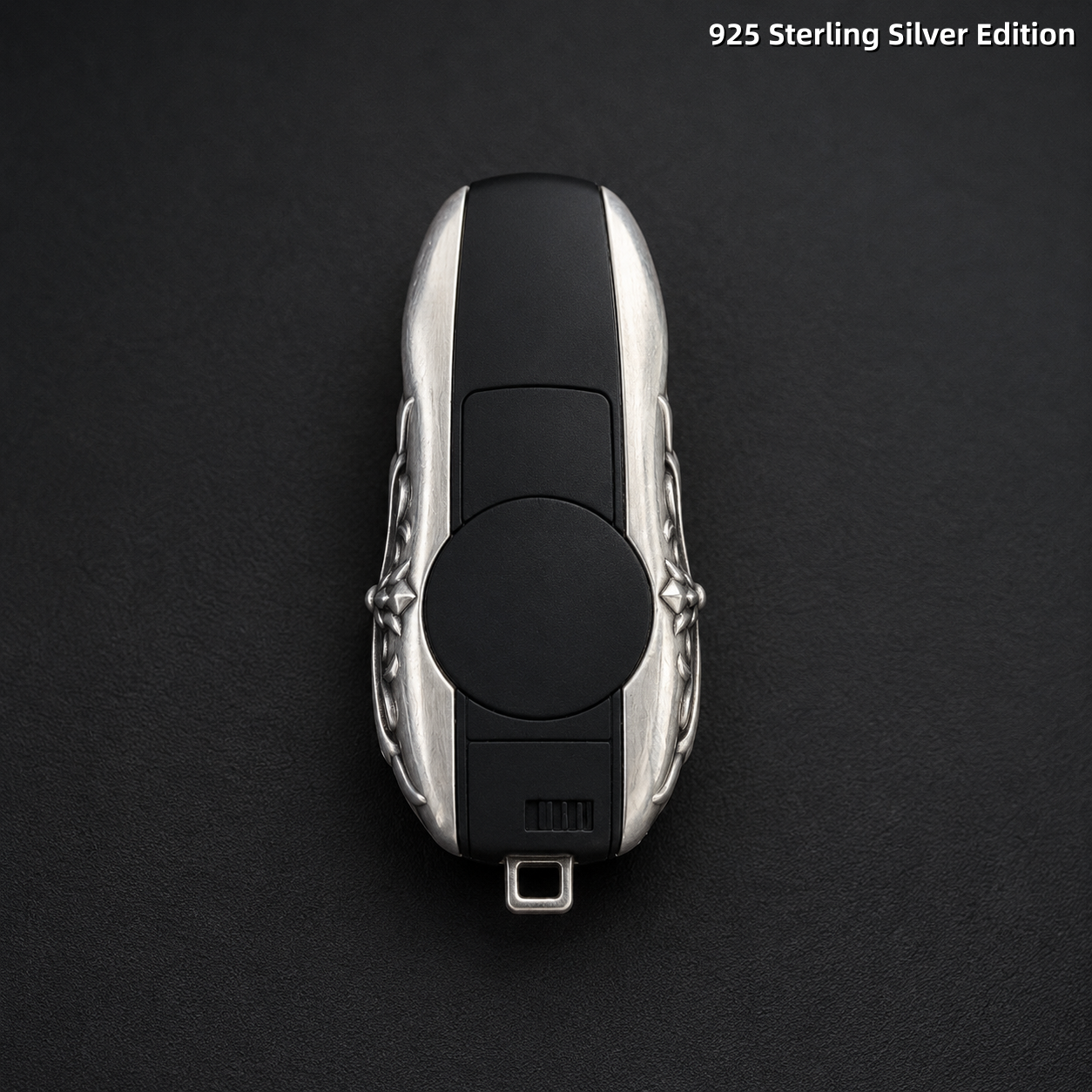 Porsche Macan 718 Key Shell 925 Sterling Silver Edition Handmade Luxury Key Cover for Old Style Insert Key