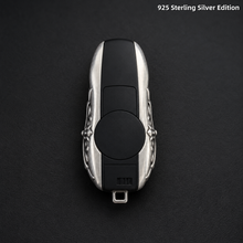 Porsche Macan 718 Key Shell 925 Sterling Silver Edition Handmade Luxury Key Cover for Old Style Insert Key
