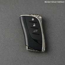 Lexus Luxury Key Case White Copper Edition Handmade Engraved Metal Key Cover