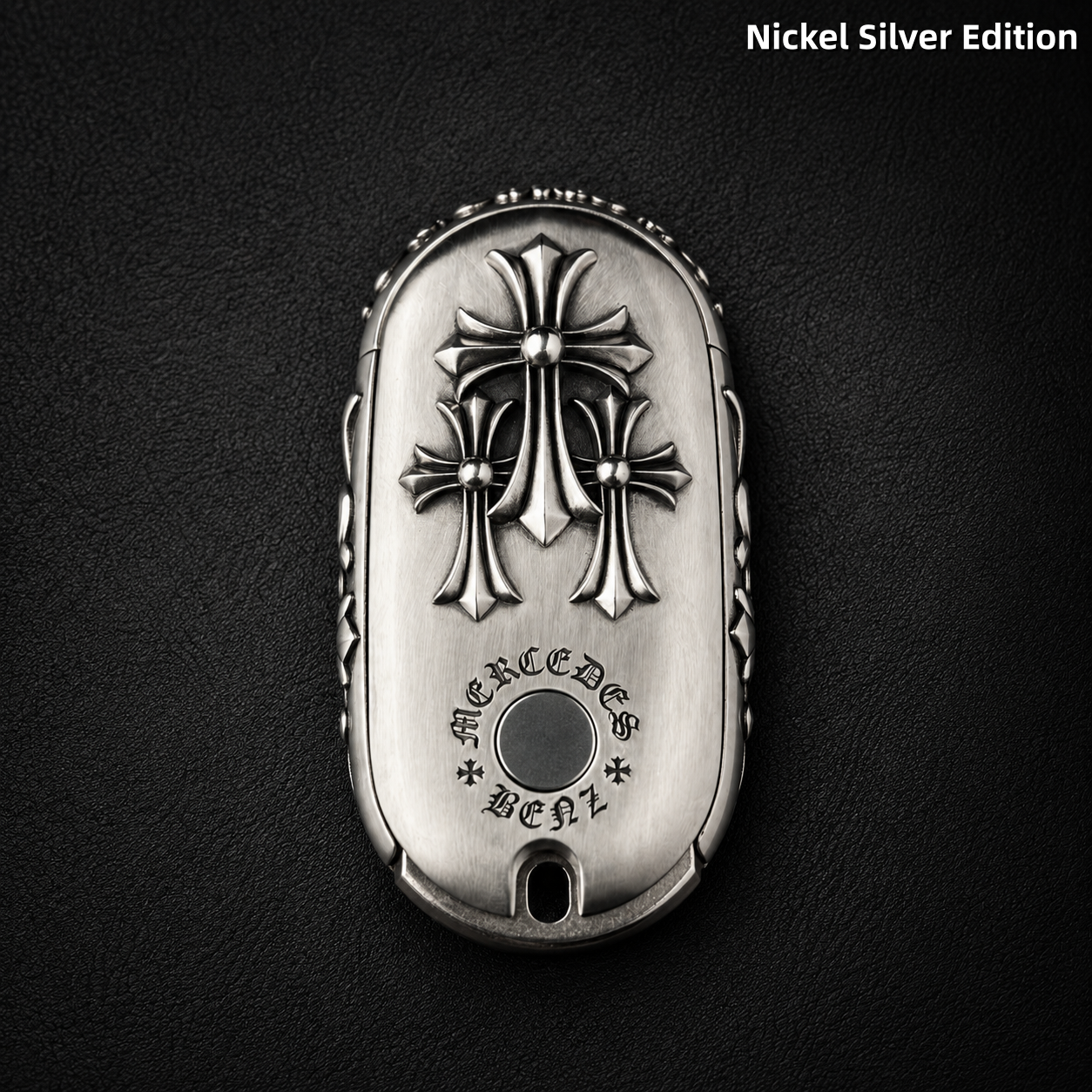 Mercedes-Benz Key Fob Cover Nickel Silver Edition Handmade Luxury Shell for S-Class E-Class G-Class AMG GT Key