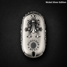 Mercedes-Benz Key Fob Cover Nickel Silver Edition Handmade Luxury Shell for S-Class E-Class G-Class AMG GT Key