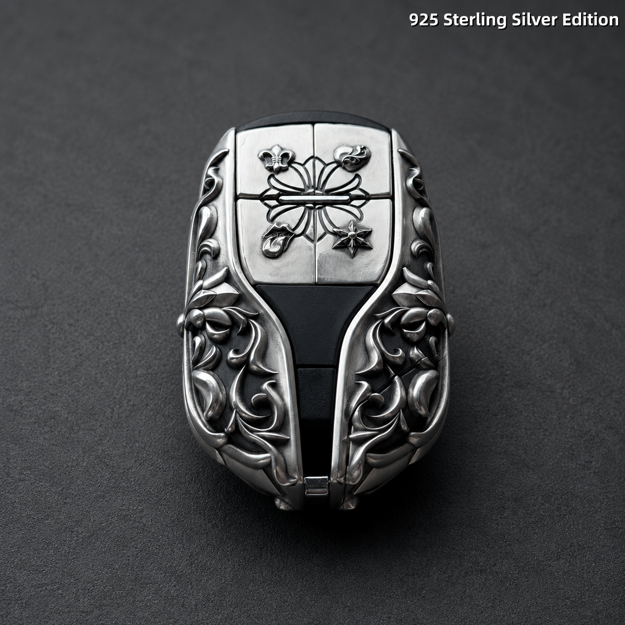 Maserati 925 Sterling Silver Key Case Handmade Engraved Luxury Car Key Cover