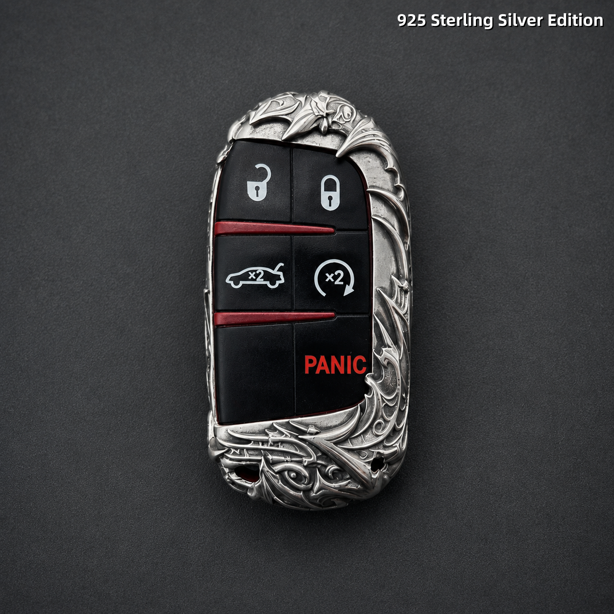 Dodge Challenger 925 Sterling Silver Key Shell Handcrafted Luxury Key Cover
