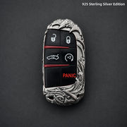 Dodge Challenger 925 Sterling Silver Key Shell Handcrafted Luxury Key Cover