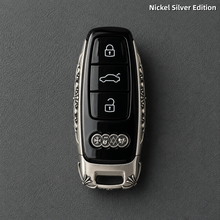 Audi A6L Key Cover White Copper Edition Handmade Luxury Car Key Shell Engraved Metal Case
