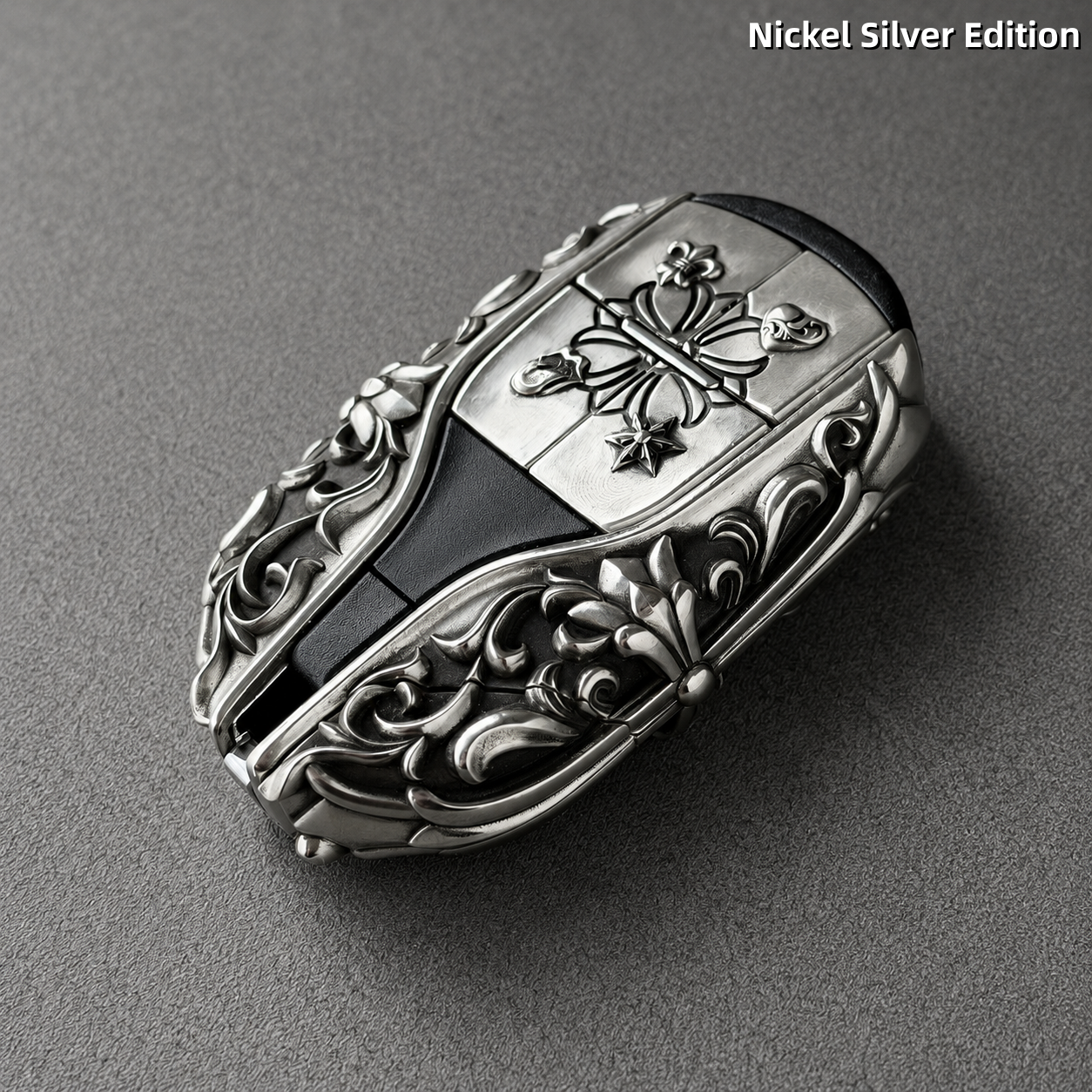 Maserati Nickel Silver Key Cover Luxury Engraved Car Key Shell Handmade Edition