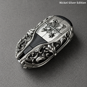 Maserati Nickel Silver Key Cover Luxury Engraved Car Key Shell Handmade Edition