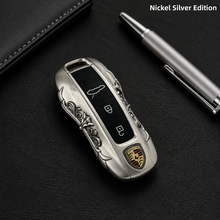 Porsche Panamera Cayenne 911 Taycan Key Fob Cover White Copper Edition Handcrafted Luxury Key Shell